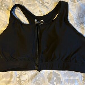 Black Xersion front zipper padded Sports Bra (3X)